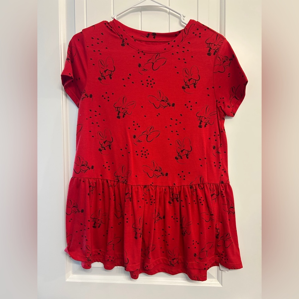 Disney Red Short Sleeve Tee with Black Print
